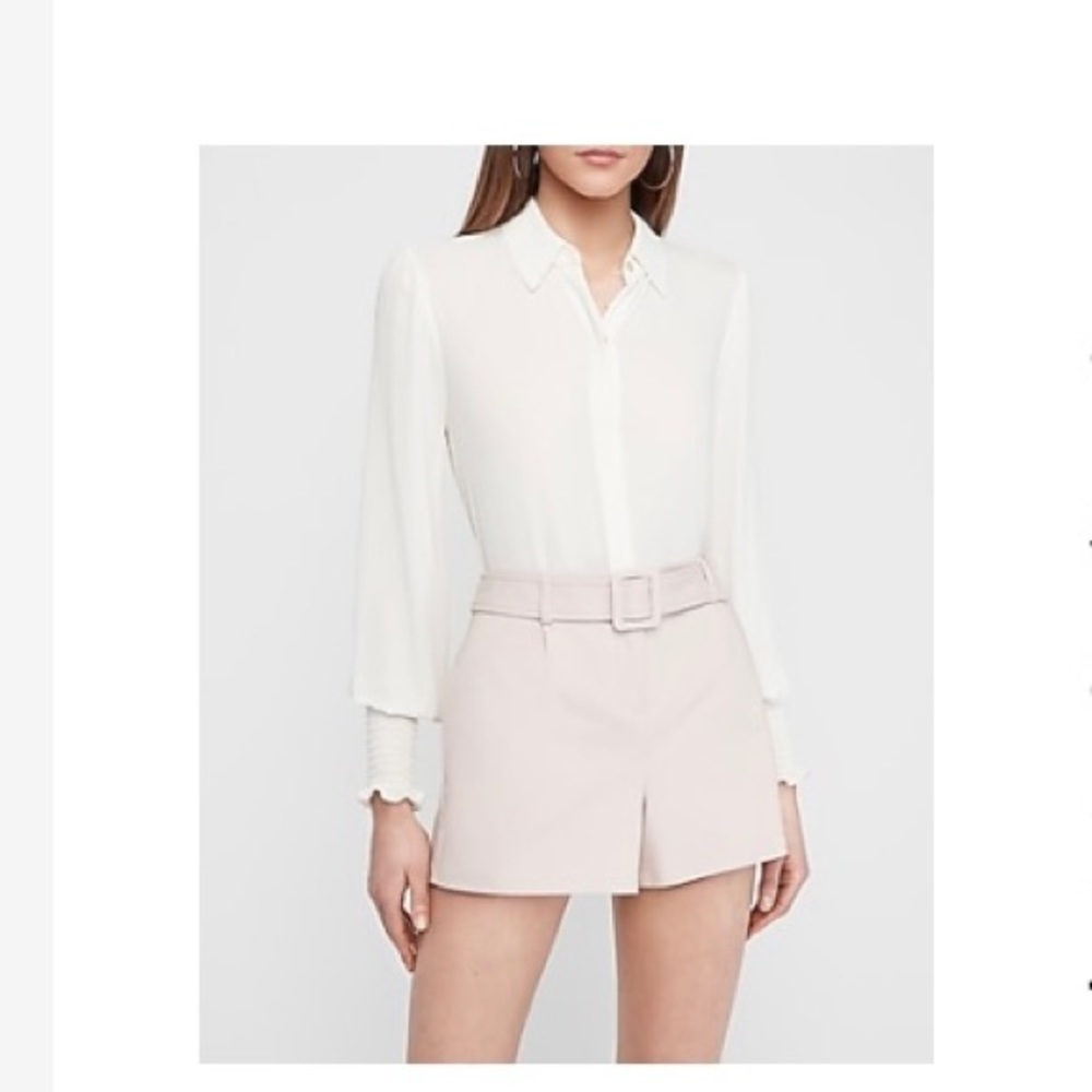 Express High waisted belted shorts